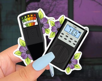 ghost hunter stickers // emf meter and spirit box stickers