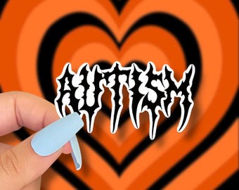 metal font autism sticker