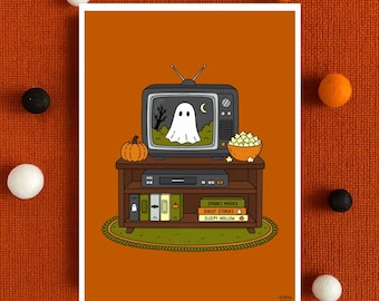 spooky tv art print // retro halloween poster
