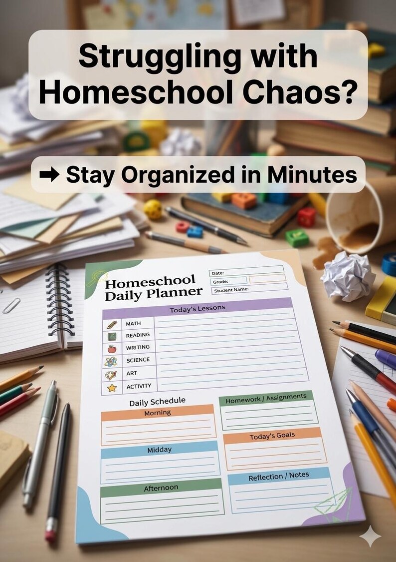 Homeschool Planner Printable , Kids Schedule Worksheet, Student Routine ...