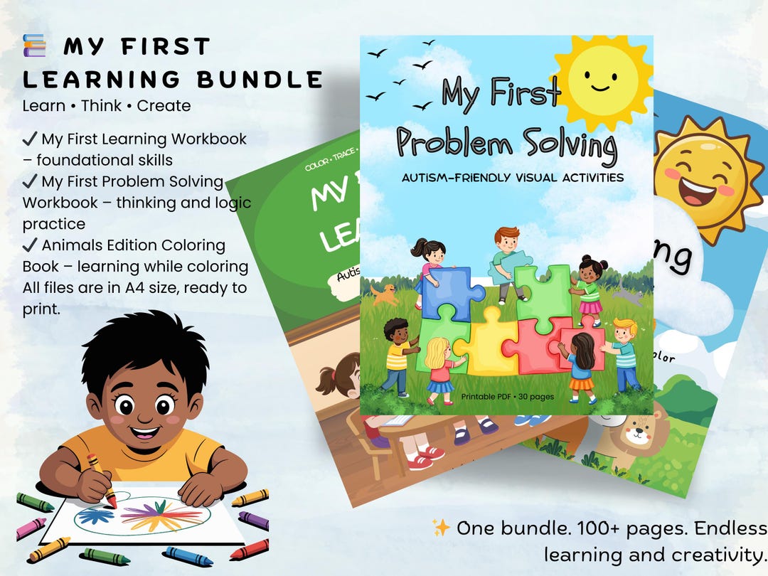 Kids Learning Workbook Bundle | Ages 4–10 | Problem Solving ...