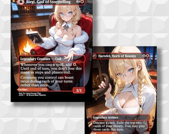 Birgi, God of Storytelling/Harnfel, Horn of Bounty - MTG Anime Proxy - Not For Sanctioned Play