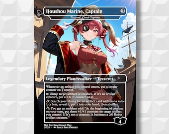 Houshou Marine, Kapitan (Tezzeret, Okrutny Kapitan) - MTG Anime Proxy - Nie do zatwierdzonej rozgrywki
