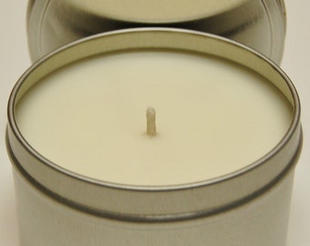 SILVER Soy Candle Tins 8oz - Natural Color - You Pick the Fragrance