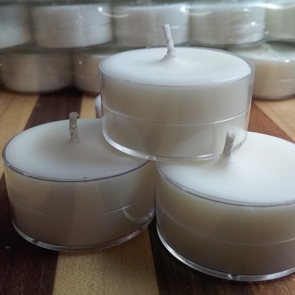 Unscented Soy Tealights 100 Pack, Handmade, No Fragrance Added, Wedding Candles, Prayer Candles, Tealights