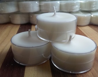 12 Pack Unscented Soy Tea lights, Hand Made