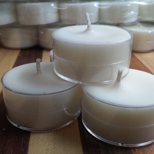 75 Pack Unscented Soy Tea Lights, Hand Made image 1