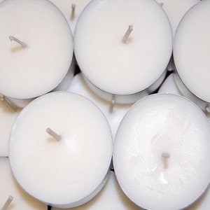 75 Pack Unscented Soy Tea Lights, Hand Made image 2