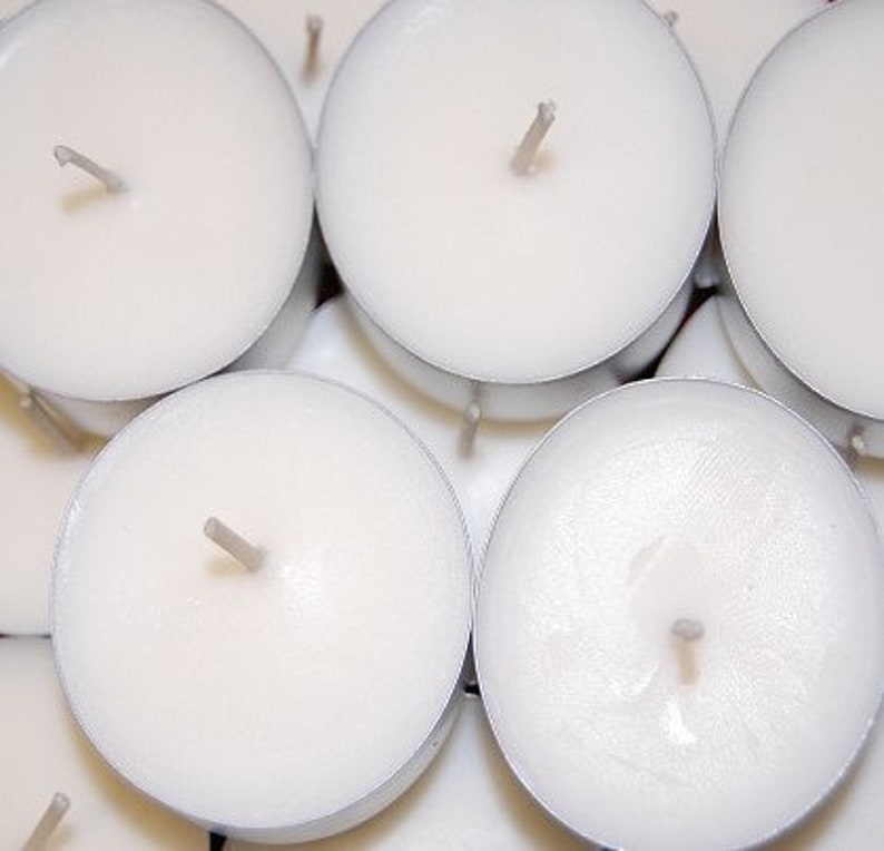 75 Pack Unscented Soy Tea Lights, Hand Made image 2