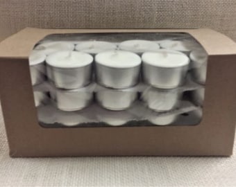 100 Pack Scented Soy Aluminum Metal Tea Lights, Hand Made