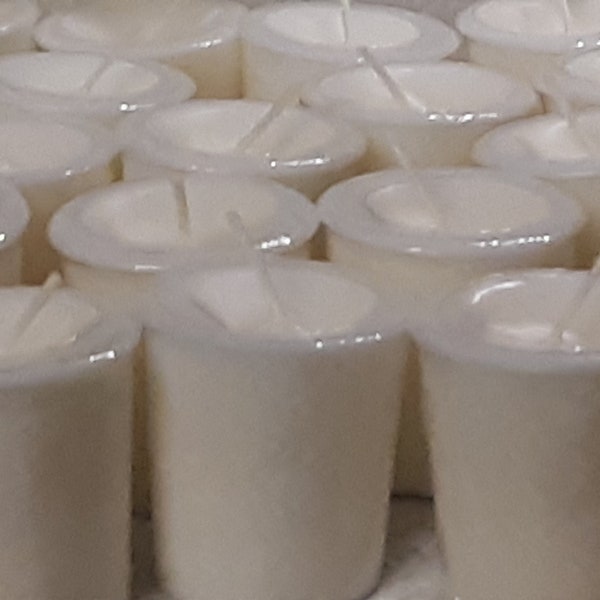 48 Pack Unscented Hand Poured Soy Votives, Wholesale Votive Candles, No Fragrance or dyes added, Each votive shrink wrapped