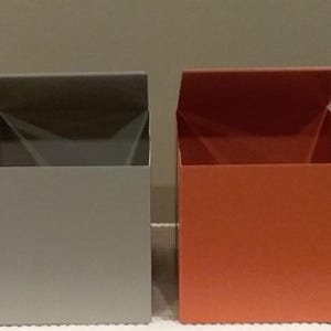 Euro Style Box Lamp available in Orange, Yellow, Gray, and White. Vintage Bauhaus Inspired Lighting for Home, Dorm, or Business.
