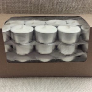 Scented Soy, Metal Cup Tea Lights 50 Pack, Handmade Candles, Wedding and Party Candle, Fragrance added Tealights image 1