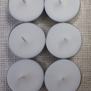 Scented Soy, Metal Cup Tea Lights 50 Pack, Handmade Candles, Wedding and Party Candle, Fragrance added Tealights image 2