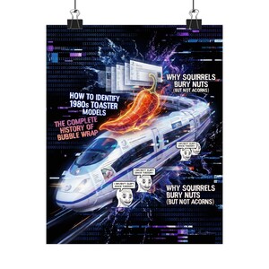 Póster de arte con fallo neuropicante, impresión sin marco, arte de pared para el hogar, la oficina, el dormitorio, tsunami de datos, hiperfijación, hipervelocidad, meme, decoración