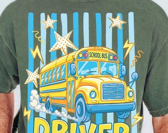 School Bus Driver PNG, Bus Driver Appreciation Design, Yellow School Bus PNG, Back to School Sublimation Download