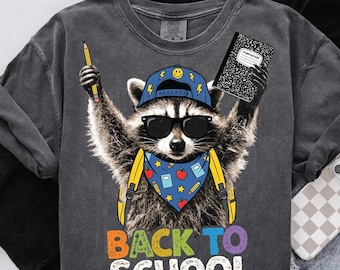 Back to School Raccoon PNG, Cute Raccoon Teacher PNG, Funny School Animal PNG, First Day of School Digital Download