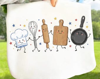 Cute Chef PNG, Kitchen Tools Clipart, Baking Utensils PNG, Cooking Lover Sublimation Digital Download