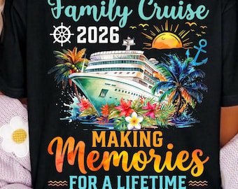 Crociera in famiglia 2026: creare ricordi indimenticabili PNG, design per maglietta da vacanza in crociera, viaggio tropicale in famiglia con stampa a sublimazione