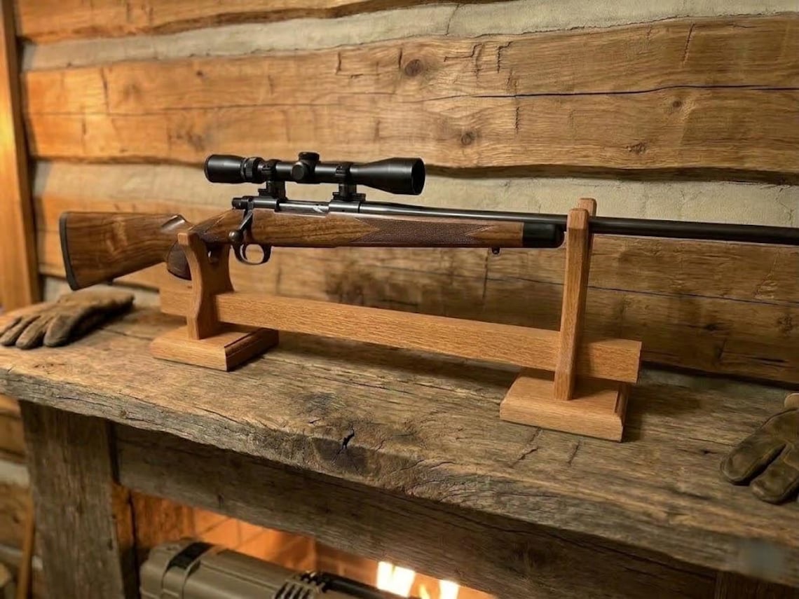 Adjustable Gun Display Stand or Rack for Rifle, or Shotgun, Musket ...
