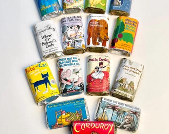 Children's Book Mini Candy Bar Wrappers for Showers Party Events Favors Gifts -Set of 50 *Chocolates Not Included* Personalized
