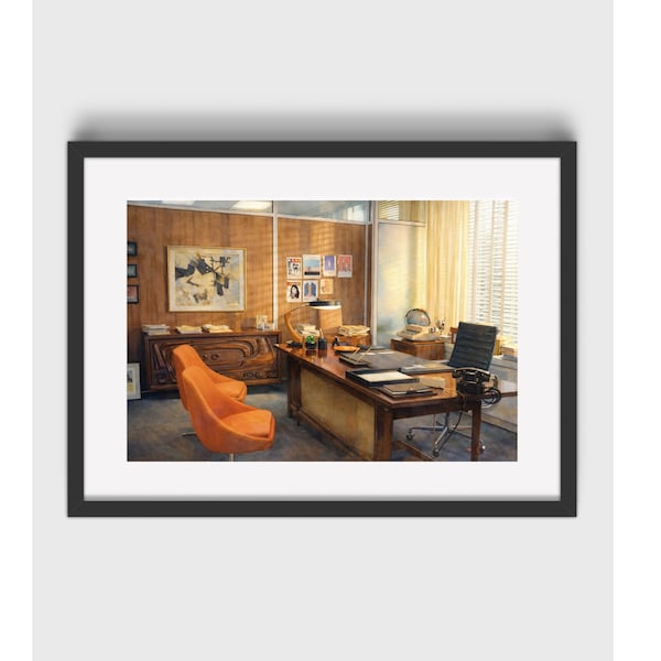 Don Draper Office 7 x 11 Fine Print Fan Art small gift