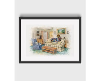 Conner Livingroom 7 x 11 Fine Print Fan Art small gift