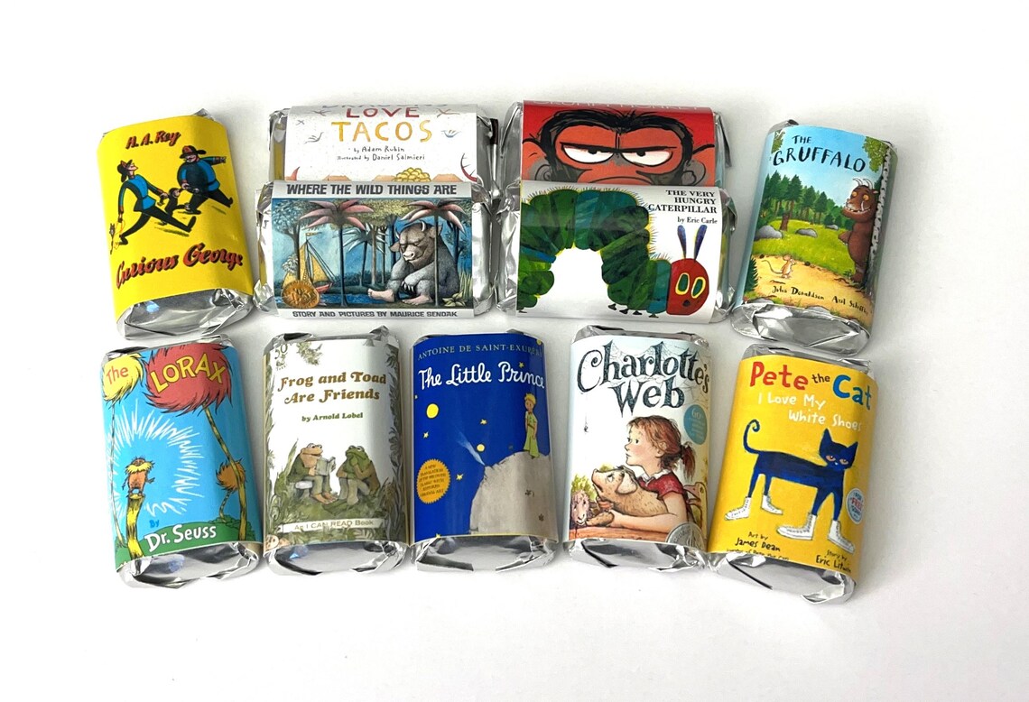 Custom Books Mini Candy Bar Wrappers for Showers Party Events Favors ...