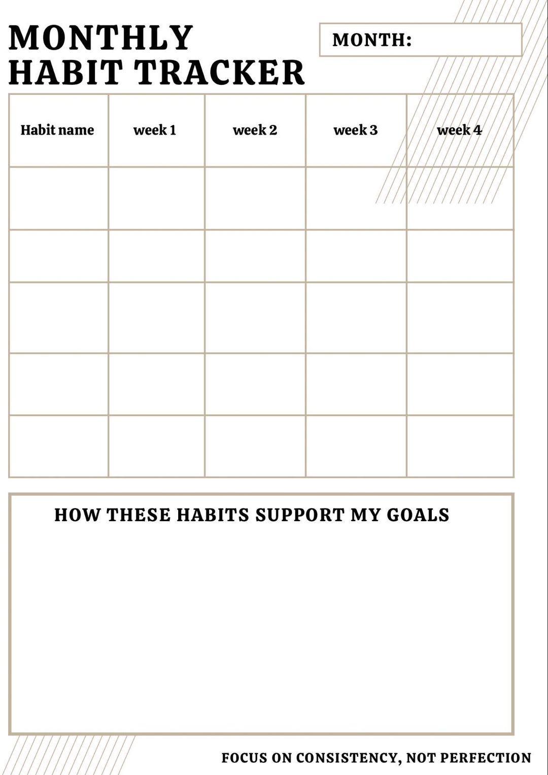 Monthly Planner & Habit Tracker for Consistency - Etsy