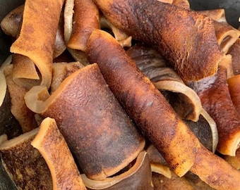 Ponmo Ijebu seco / Lavado / Piel de vaca nigeriana / Ponmo para guisos, sopas y salsas 5 piezas