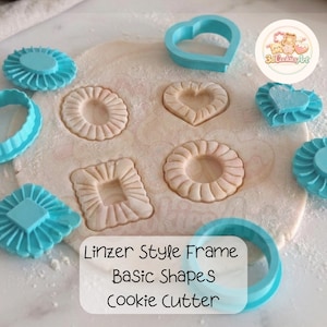 Linzer Style Frame Basic Shapes Cookie Cutter 3D Printer Exclusive Set