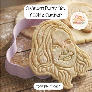 Cortador de galletas con retrato personalizado + sello / Herramienta para hornear fotos personalizadas