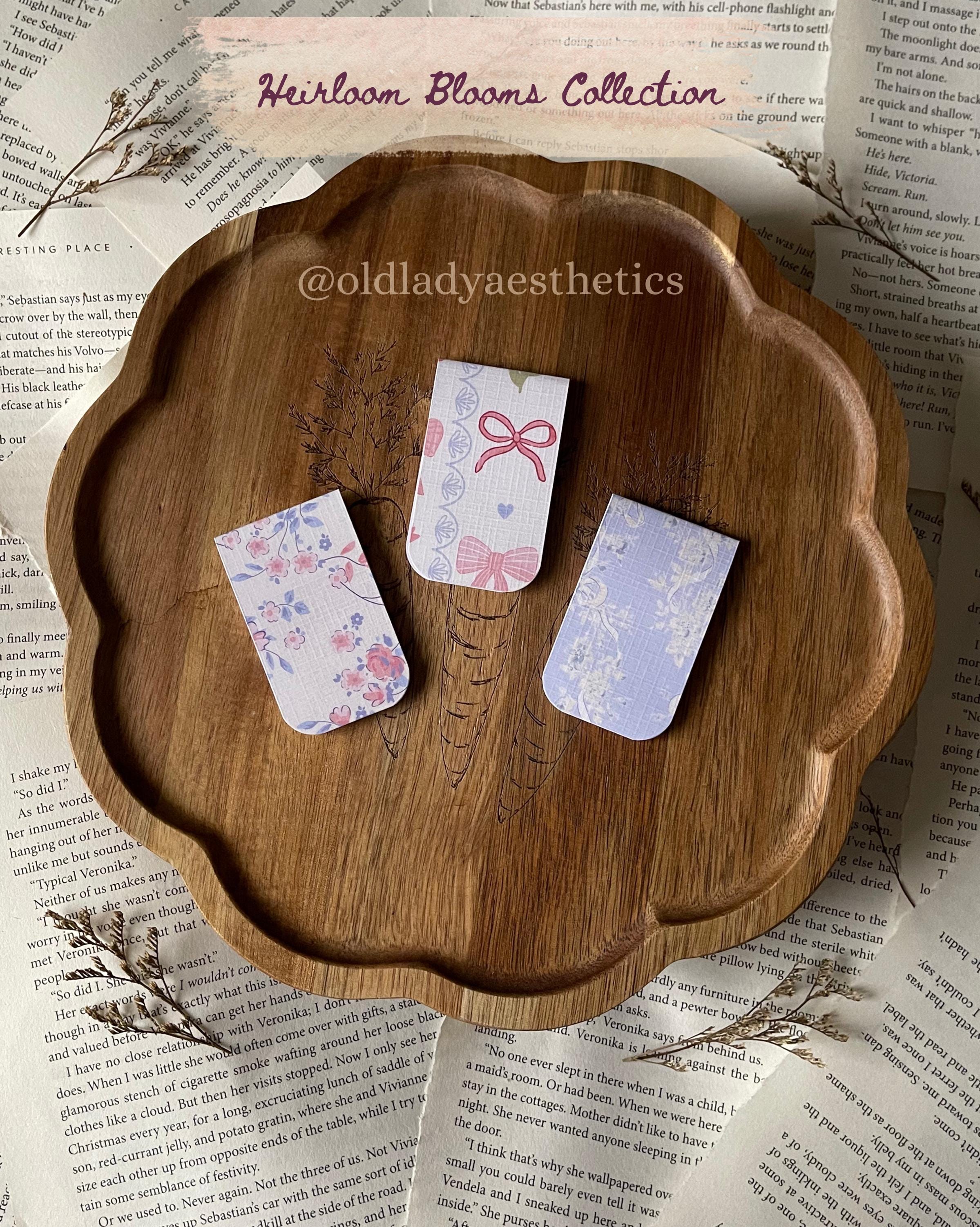 Heirloom Blooms Bookmark Set | Floral & Bow Bookmarks | Vintage ...