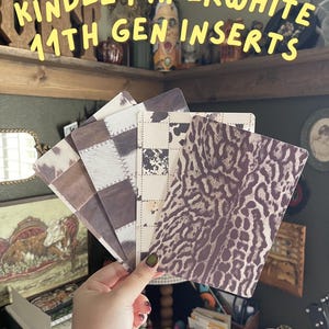 Cowhide Patchwork Kindle Paperwhite Insert | Rustic Western Decor