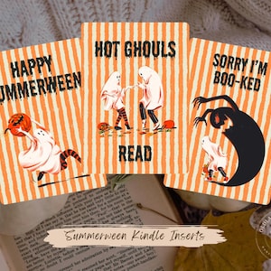 Summerween Kindle Insert | Halloween Kindle Insert | Ghost Kindle Decor | BookTok Kindle Insert | Spooky Kindle Paperwhite Insert