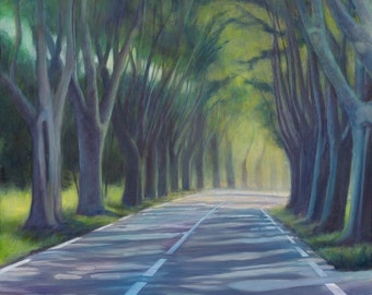 Tree Canopy from St Remy on "The Road to Arles"  Provence Southern France  - Limited Edition Paper Print of Original Oil