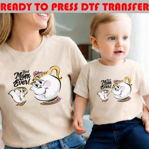 Die Schöne und das Biest Chip Mrs. Potts Mom Ever DTF Transfer (fertig zum Pressen)