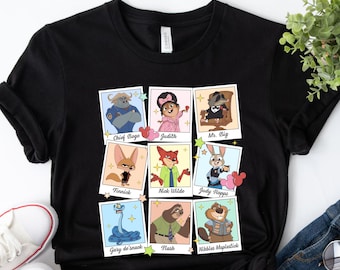 Disney Zootopia DTF Transfer, Polaroid Photos Movie DTF, Nick Wilde Judy Hopps Shirt DTF, Disney Vacation Park Trip (Ready to Press)