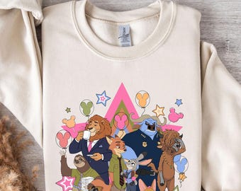 Zootopia Friends DTF Transfer, Judy Nick Wilde Cartoon Shirt Print (Ready to Press)