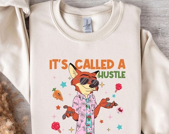 Zootopia It's Called A Hustle Dtf Transfr, T-shirt chérie Disney Zootopia pour la Saint-ValentinDtf, cadeau de film d'animation, prêt à être imprimé