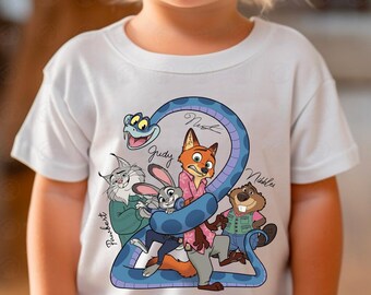 Zootopia 2 DTF Transfer, New Characters Gary Snake DTF, Nick Wilde Judy Hopps Shirt Transfer, Disney Kids Movie Design (Ready to Press)