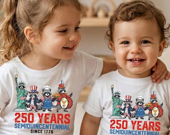 America 250 Years Shirt Cartoon Raccoon Patriotic DTF Transfer, Vintage Americana 4th of July Gift, Semiquincentennial 1776 (Ready to Press)