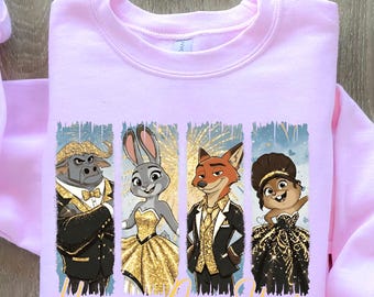 Zootopia Characters Happy New Year DTF Transfer (Ready to Press)