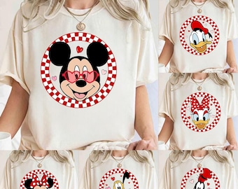 Checkerboard Mickey Minnie Valentine DTF Transfer (Ready to Press)