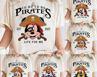 Disney Pirates DTF Transfer Ready to Press, Mickey Minnie Cruise Shirt Heat DTF, Pirate Life For Me Iron On Design for Tee