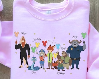 Zootopia DTF Transfer, Nick Wilde Judy Hopps DTF, Zootopia Friends Shirt Transfer, Disney Vacation Park Trip Heat Design (Ready to Press)