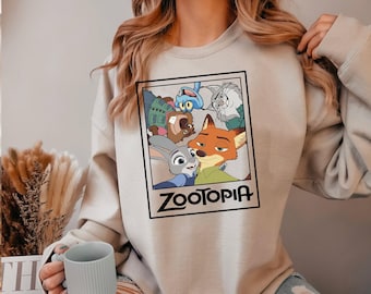 Zootopia Polaroid Photo Movie DTF Transfer, Nick Wilde Judy Hopps Shirt Transfer, Disney Vacation Park Trip 2026 (Ready to Press)