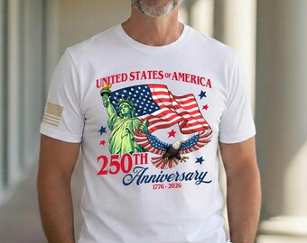 250th Anniversary USA DTF Transfer, Patriotic 4th July Eagle Tee, Statue Of Liberty USA Flag 250 Years Dtf (Ready to Press)