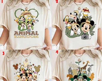 Safari Cartoon DTF Transfer, Animal Kingdom Inspired Shirt Design (Ready To Press)