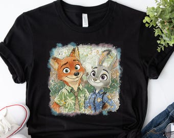 Zootopia Nick and Judy DTF Transfer, Cartoon Shirt Heat Press Sheet